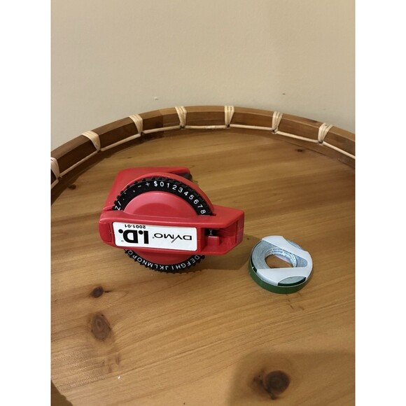 Vintage DYMO I.D. 2001-01 Label Maker Red Durable Embossing Tested Works Great - Picture 4 of 5